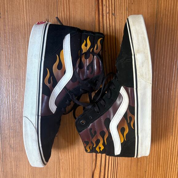 VANS Filmore black suede flame high top lace mens sneakers SIZE 9 - Picture 3 of 8